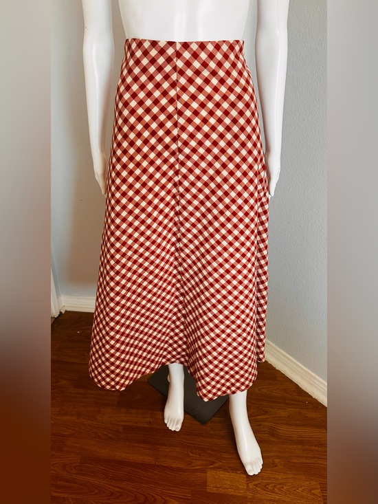 Zara Dresses & Skirts - ZARA Women's Red and Cream Gingham A-Line Skirt